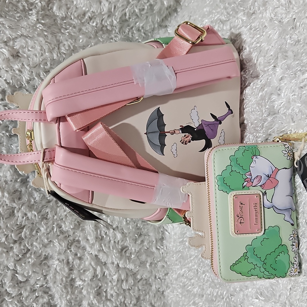 Loungefly Aristocats Mansion Castle Mini Backpack and Wallet - Picture 3 of 16